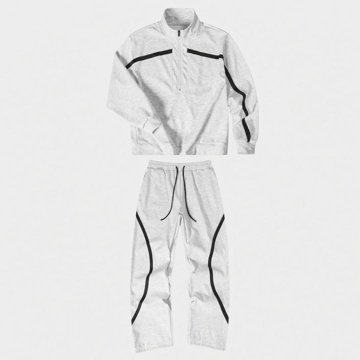 Dorvelino Reflective Line Half-Zip Tracksuit Set