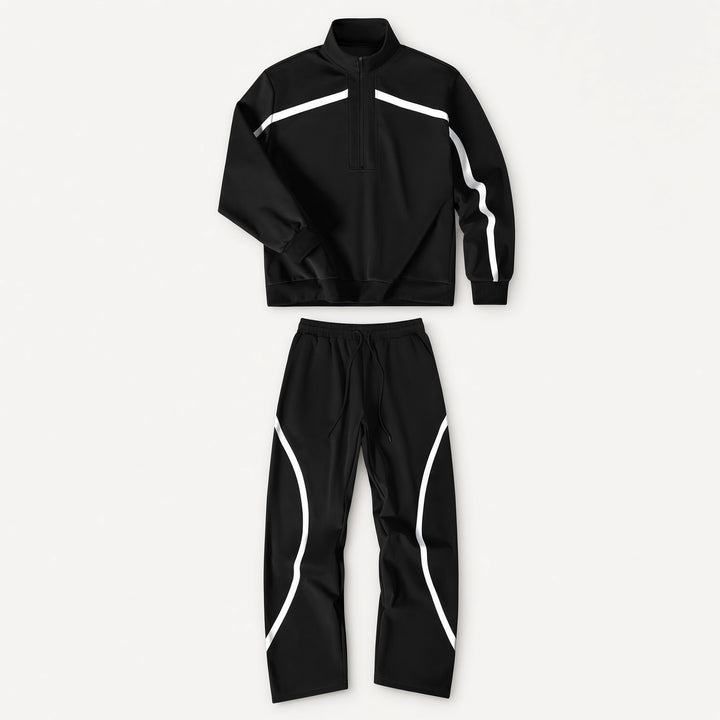 Dorvelino Reflective Line Half-Zip Tracksuit Set