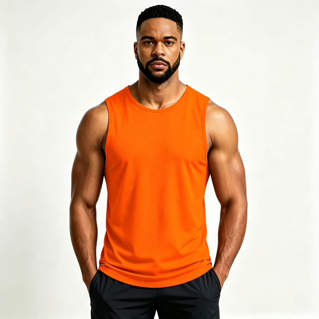 Men's Quick‑Dry Mesh Sleeveless Crew Neck Athletic Workout Tank Top