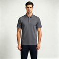 Men's Contrast Striped Trim Short Sleeve Polo Shirt, Classic Collar 3-Button Placket Casual Top
