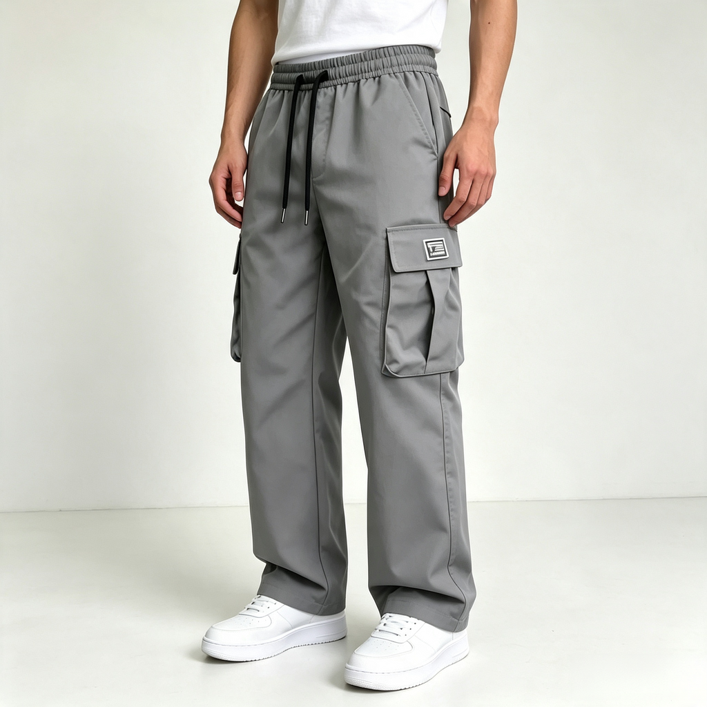 Men's Cargo Pants – Elastic Waist Multi-Pocket Streetwear Trousers