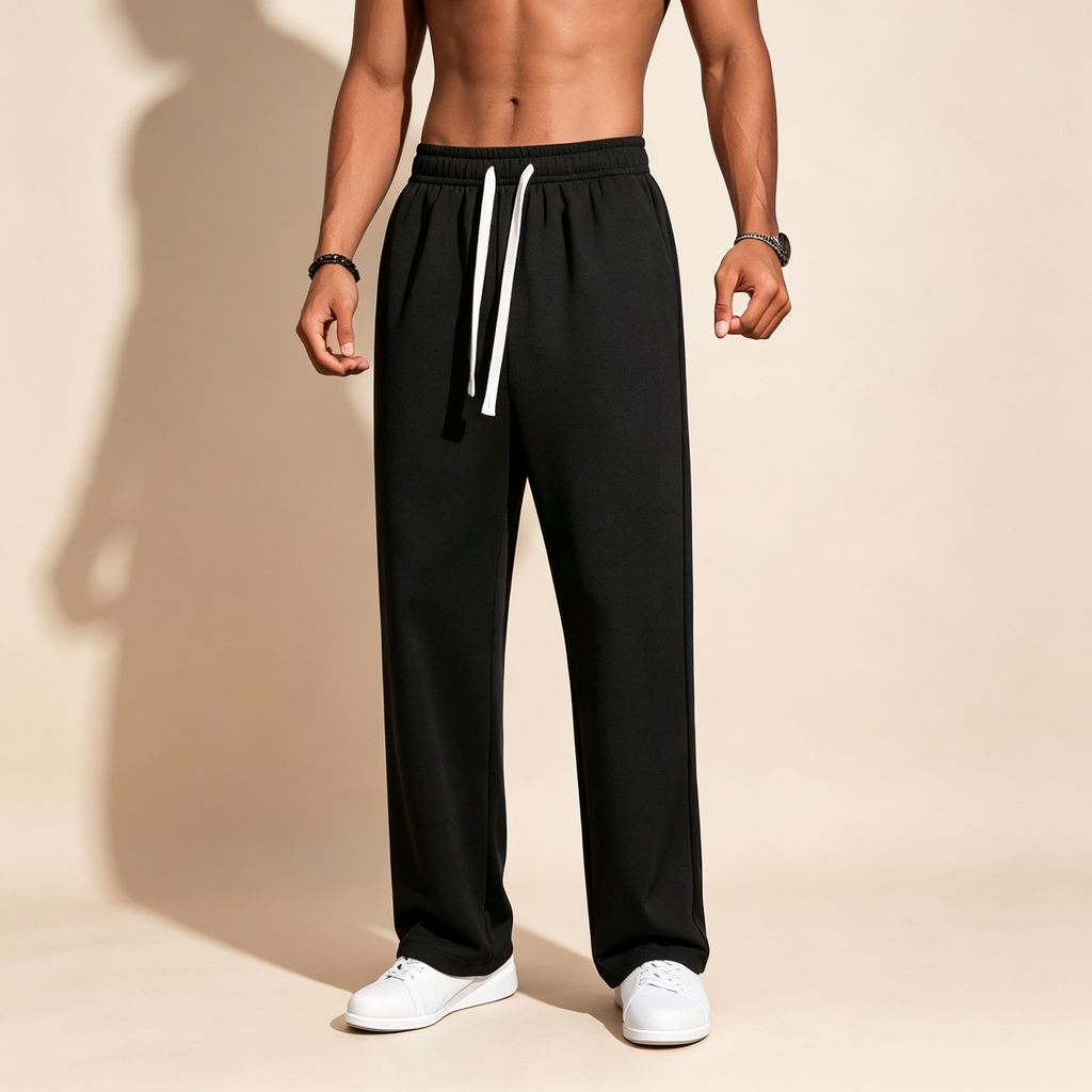 Men's Drawstring Wide Leg Casual Sweatpants