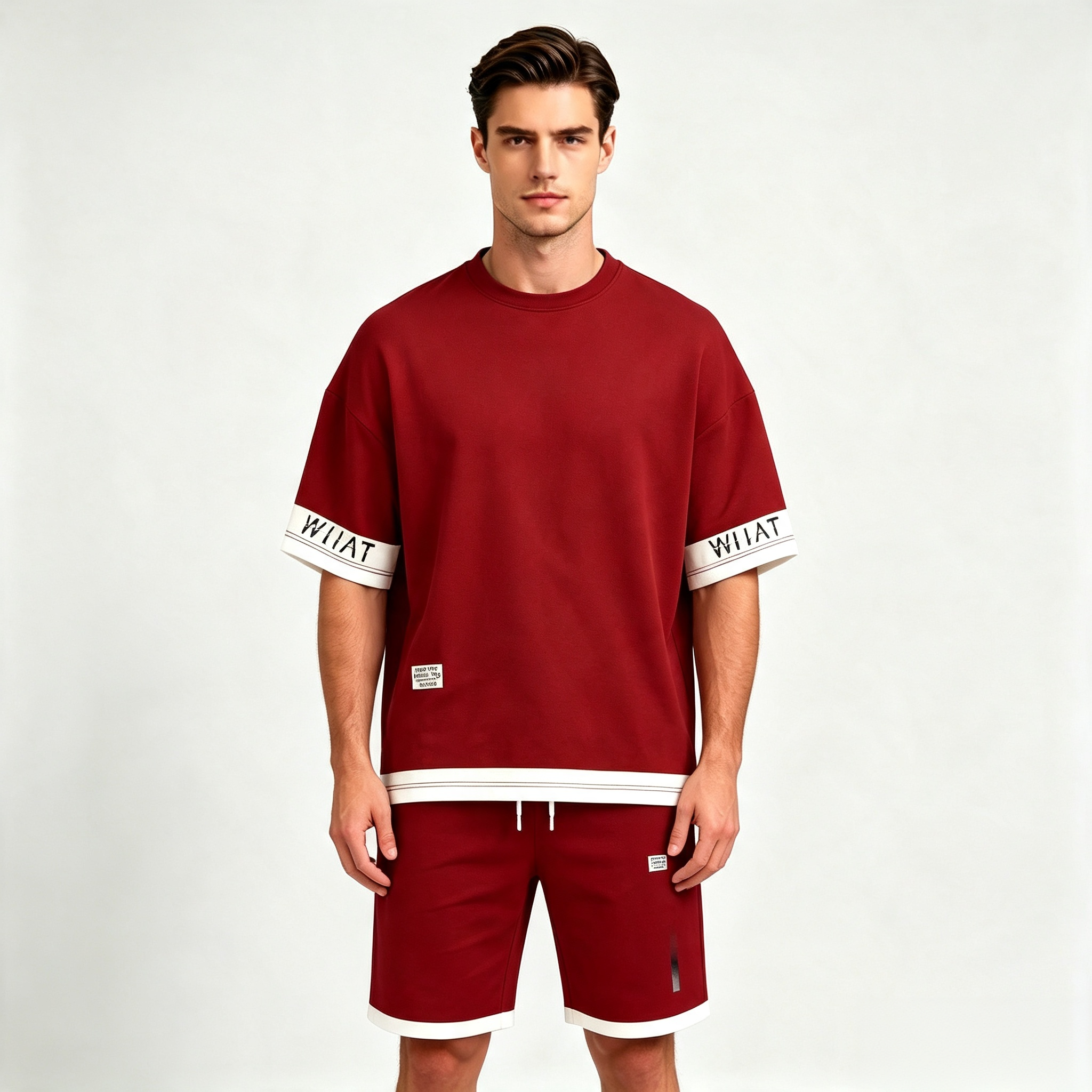 Men's Contrast Trim 2-Piece Short Set – Casual Streetwear Tracksuit