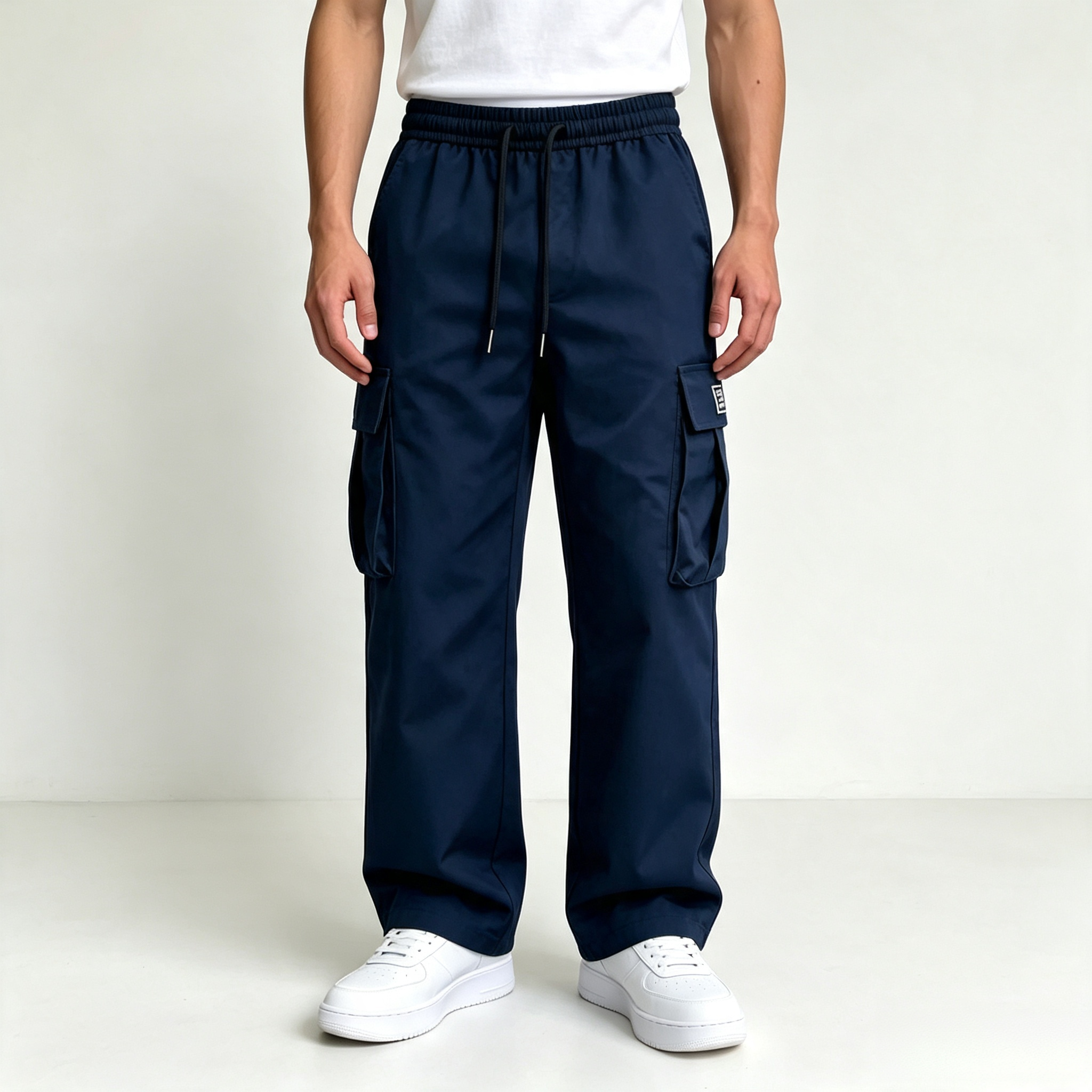 Men's Cargo Pants – Elastic Waist Multi-Pocket Streetwear Trousers