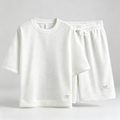 Men's 2-Piece Waffle Textured T-Shirt & Shorts Set – Casual Short Sleeve Loungewear