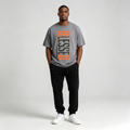 Men's Oversized Short Sleeve T‑Shirt Blessed Letter Graphic Print