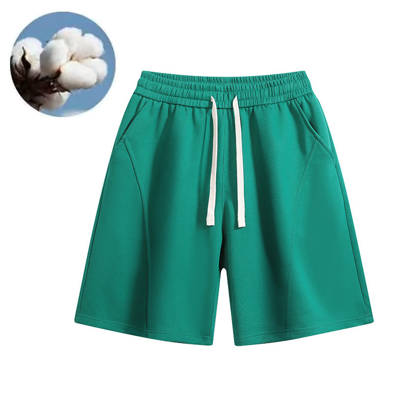 Men's Light Grey 100% Cotton Casual Shorts – Elastic Waist Drawstring Knee-Length Shorts