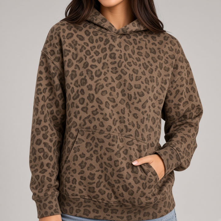 Leopard Print Pullover Hoodie