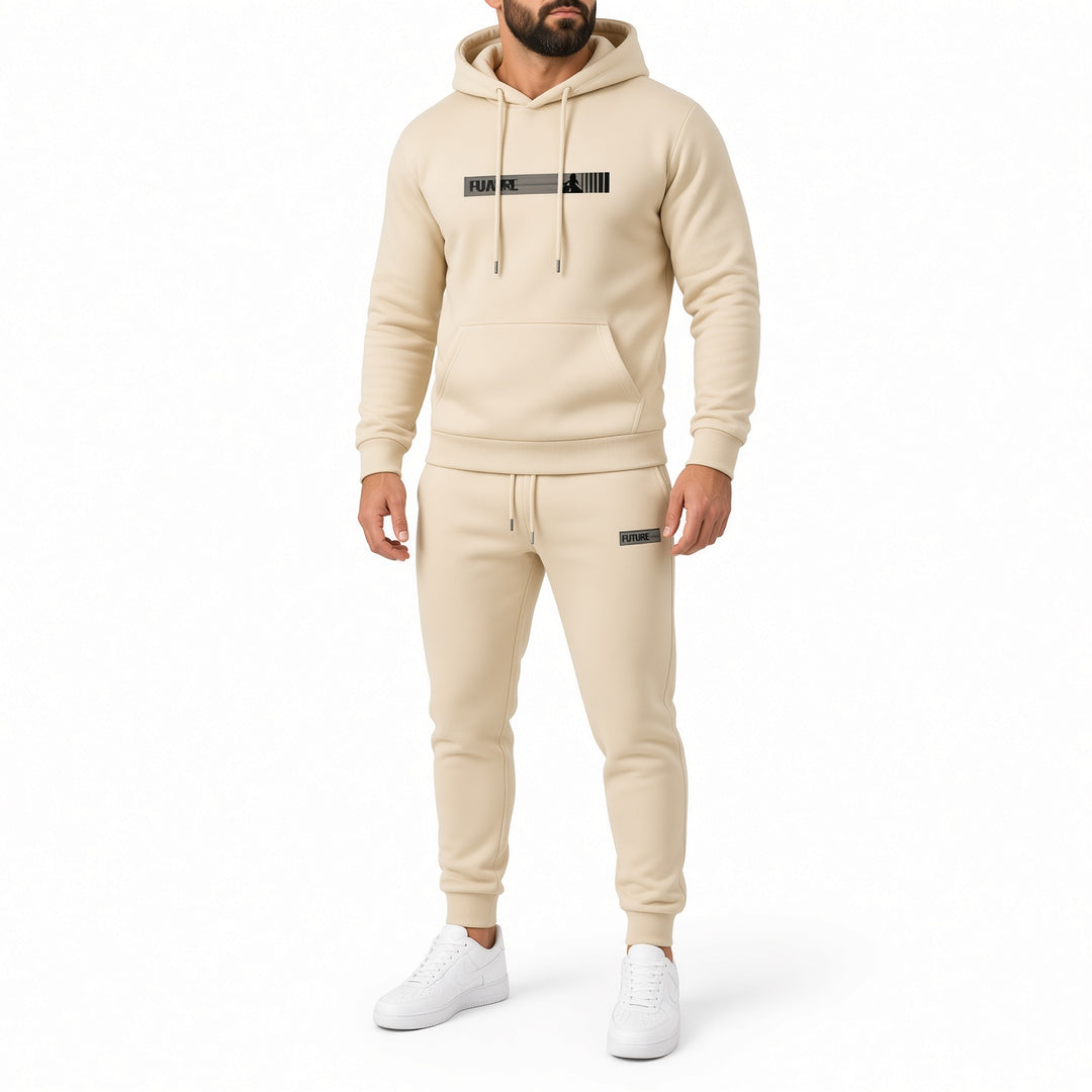 Men Letter Print Hoodie &amp; Jogger Pants 2‑Piece Tracksuit