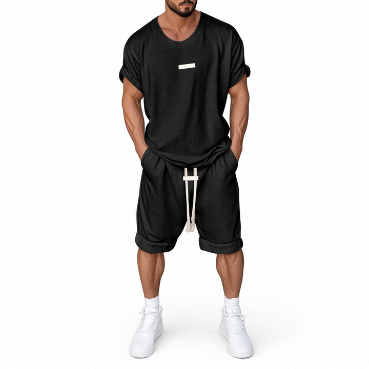 Men Casual Short Sleeve T‑Shirt &amp; Shorts 2‑Piece Outfit Set
