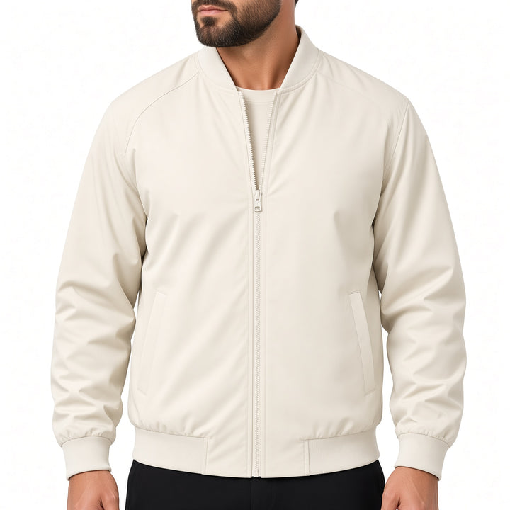 Men Classic Zip‑Up Bomber Jacket