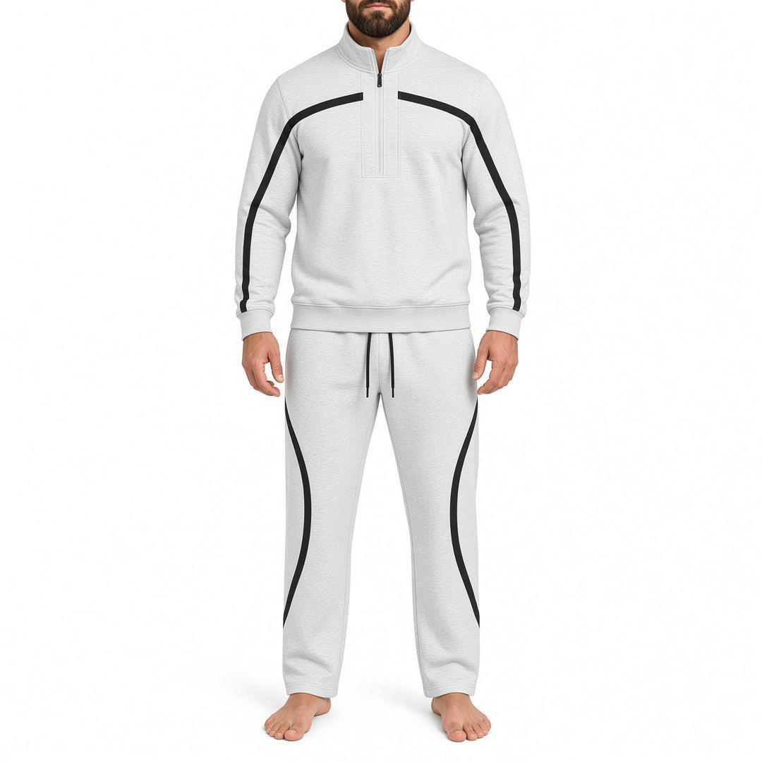 Dorvelino Reflective Line Half-Zip Tracksuit Set