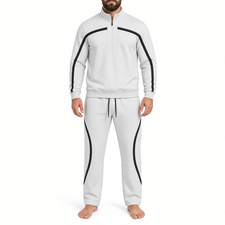Dorvelino Reflective Line Half-Zip Tracksuit Set