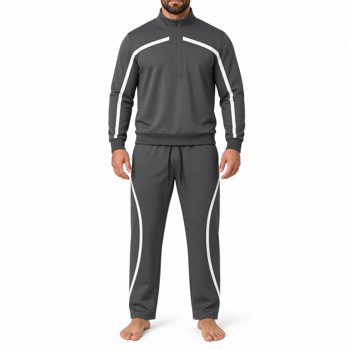 Dorvelino Reflective Line Half-Zip Tracksuit Set