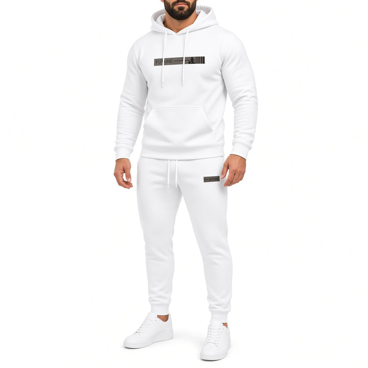 Men Letter Print Hoodie &amp; Jogger Pants 2‑Piece Tracksuit