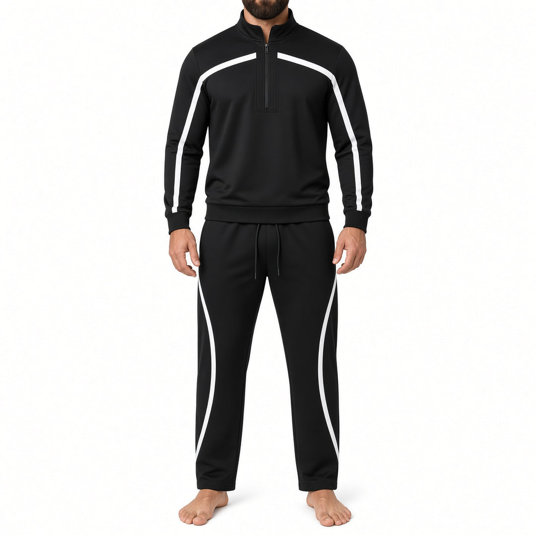 Dorvelino Reflective Line Half-Zip Tracksuit Set