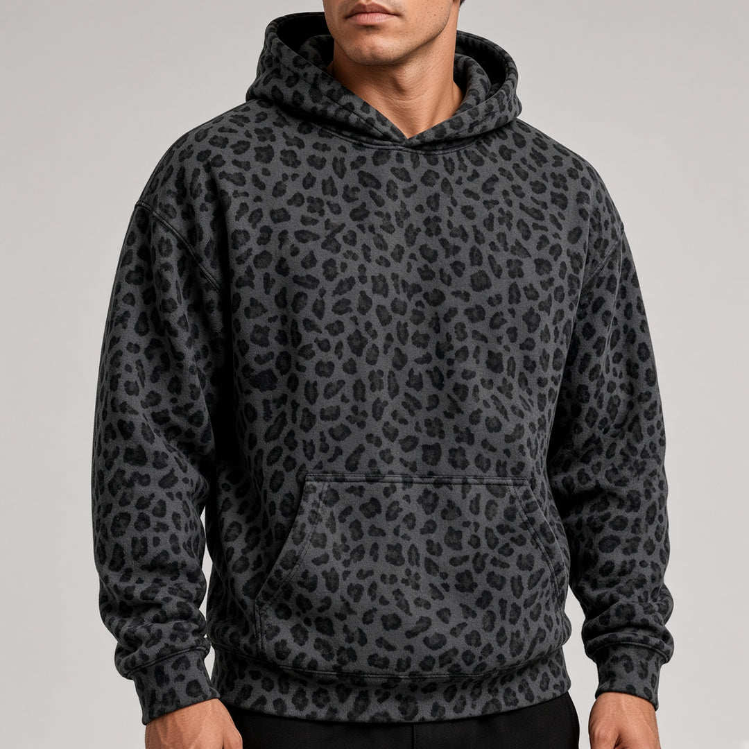 Leopard Print Pullover Hoodie